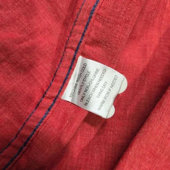 UNTUCKit Button Down Shirt Medium Blue Quagliano-Red Long Sleeve Cotton - Picture 5 of 9